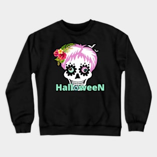 Funny Halloween Catrina Crewneck Sweatshirt